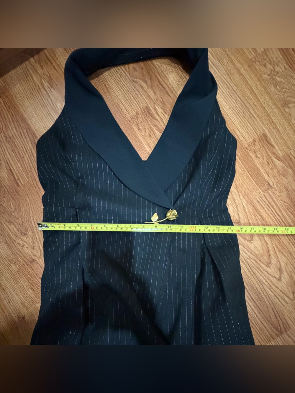 By Anthropologie Halter Tuxedo Wrap Midi Dress - Picture 6 of 8